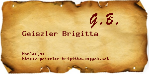 Geiszler Brigitta névjegykártya